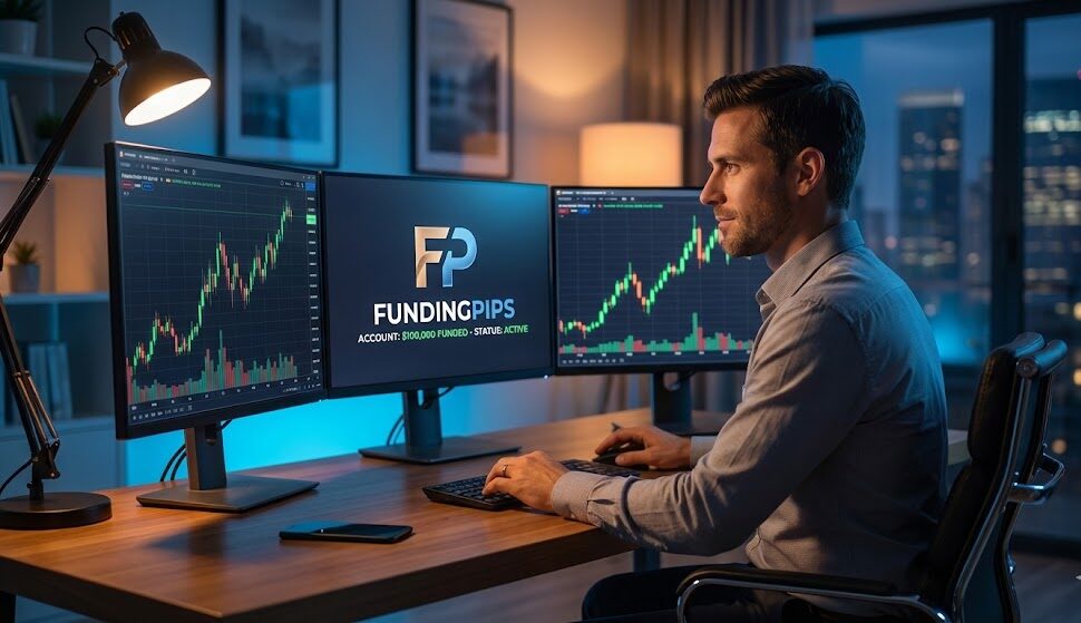 FundingPips trading dashboard showing profit and loss analysis